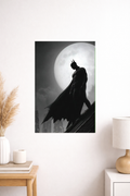 Batman Moon Silhouette Poster | Dark Knight Minimal Scene | Inkzy