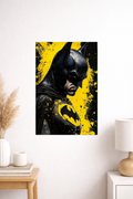 Batman Yellow Splash Portrait Poster | Gritty Comic Style | Inkzy