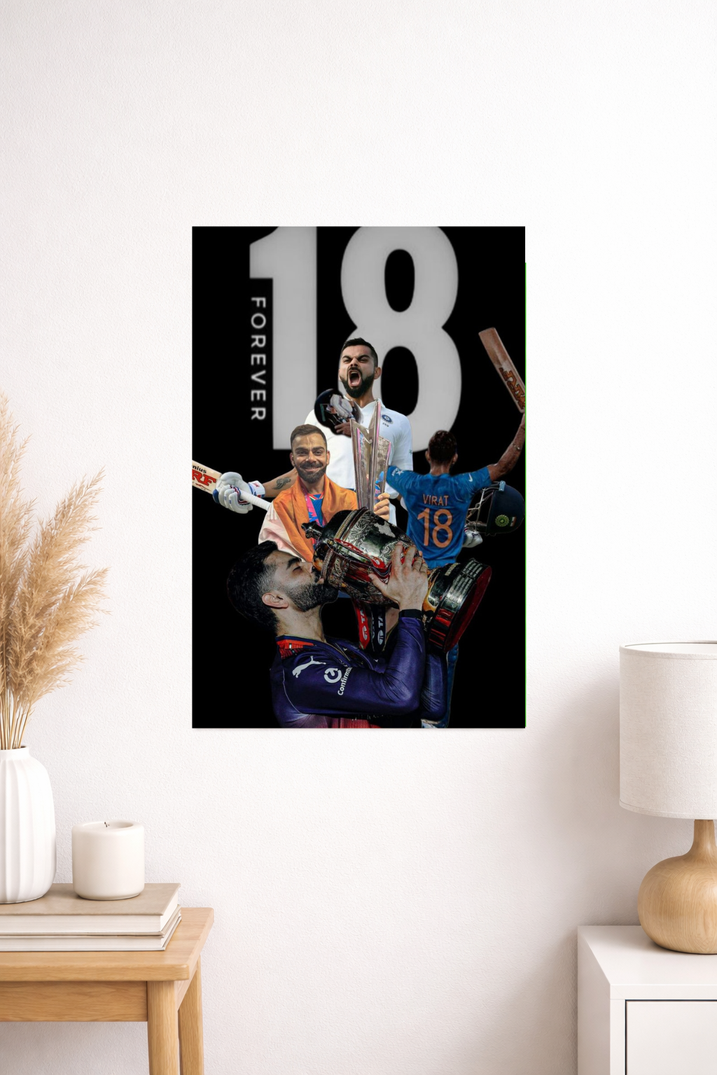 Virat Kohli 18 Forever Poster | Tribute Cricket Wall | Inkzy