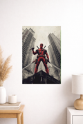 Deadpool Comic Style City Poster | Inkzy
