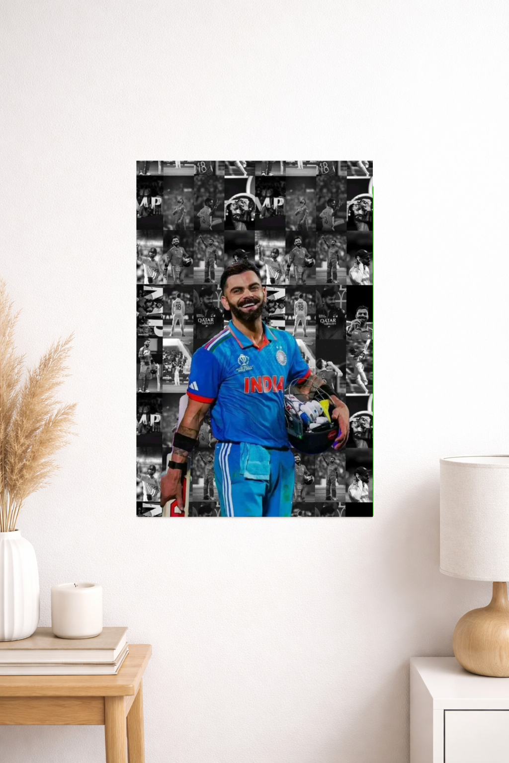 Virat Kohli India Cricket Poster Collage Art | Inkzy