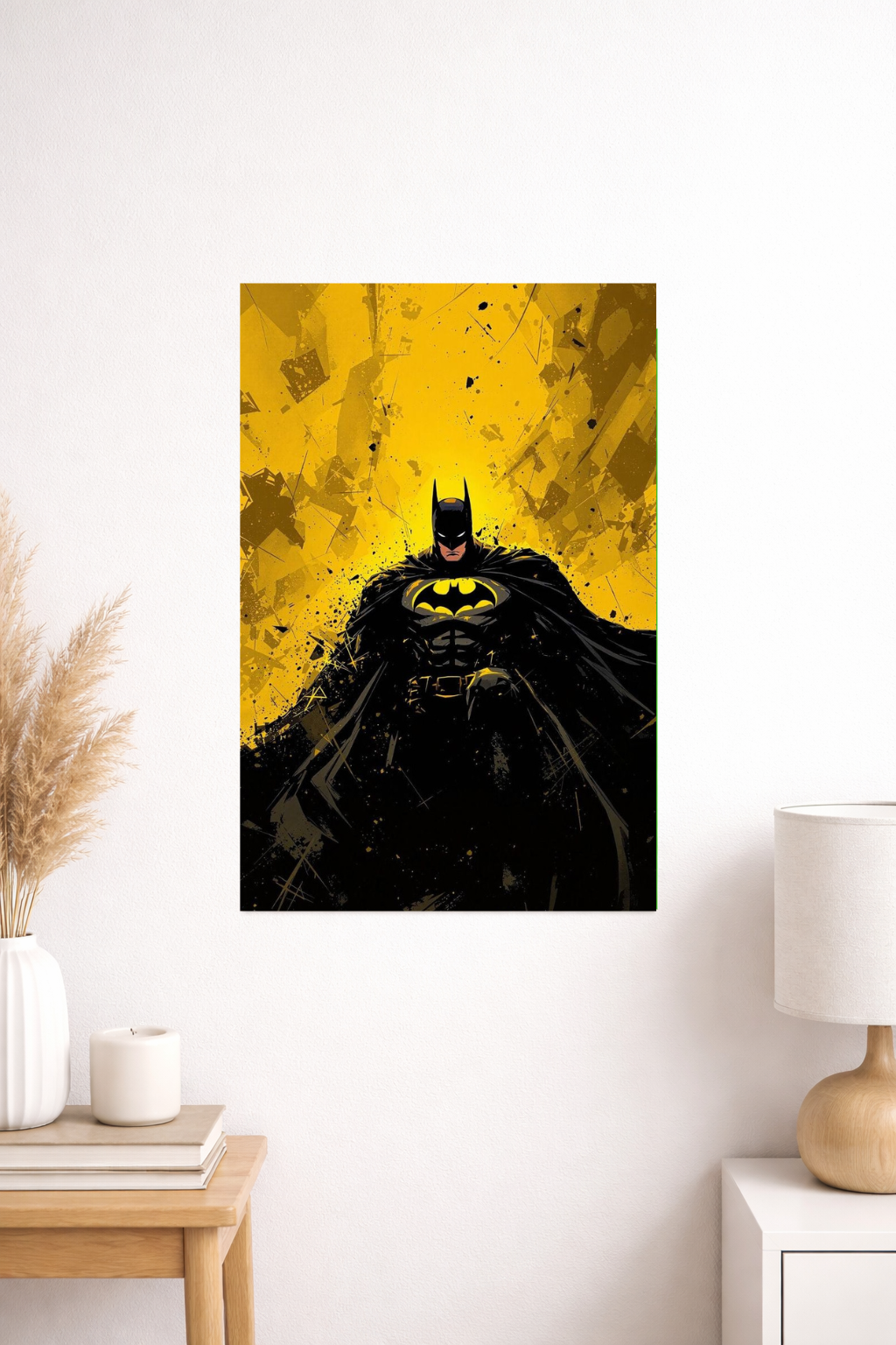 Batman Abstract Dark Knight Poster Yellow Art | Inkzy
