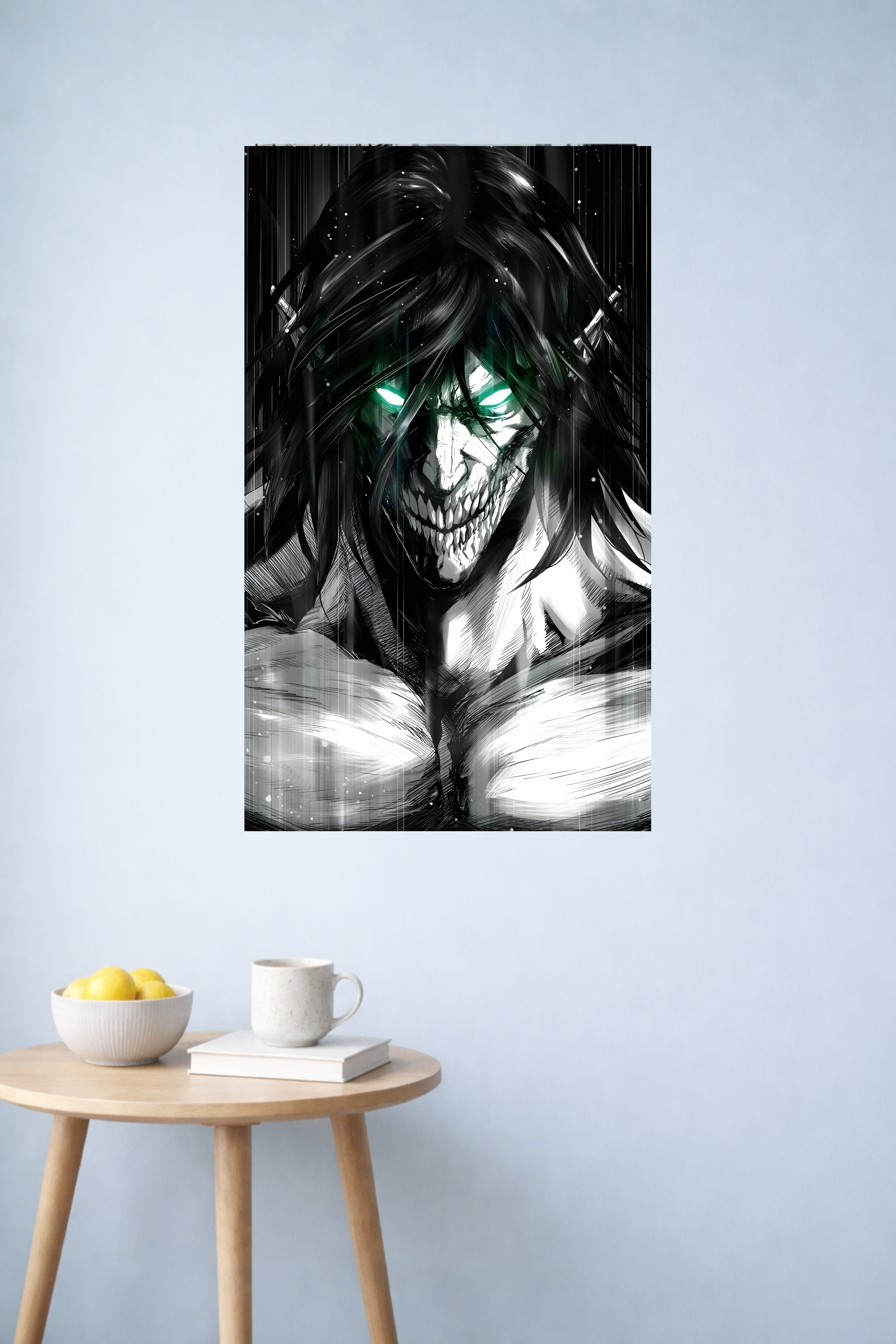 Eren Founding Titan Poster | AOT Dark Rage Transformation | Inkzy
