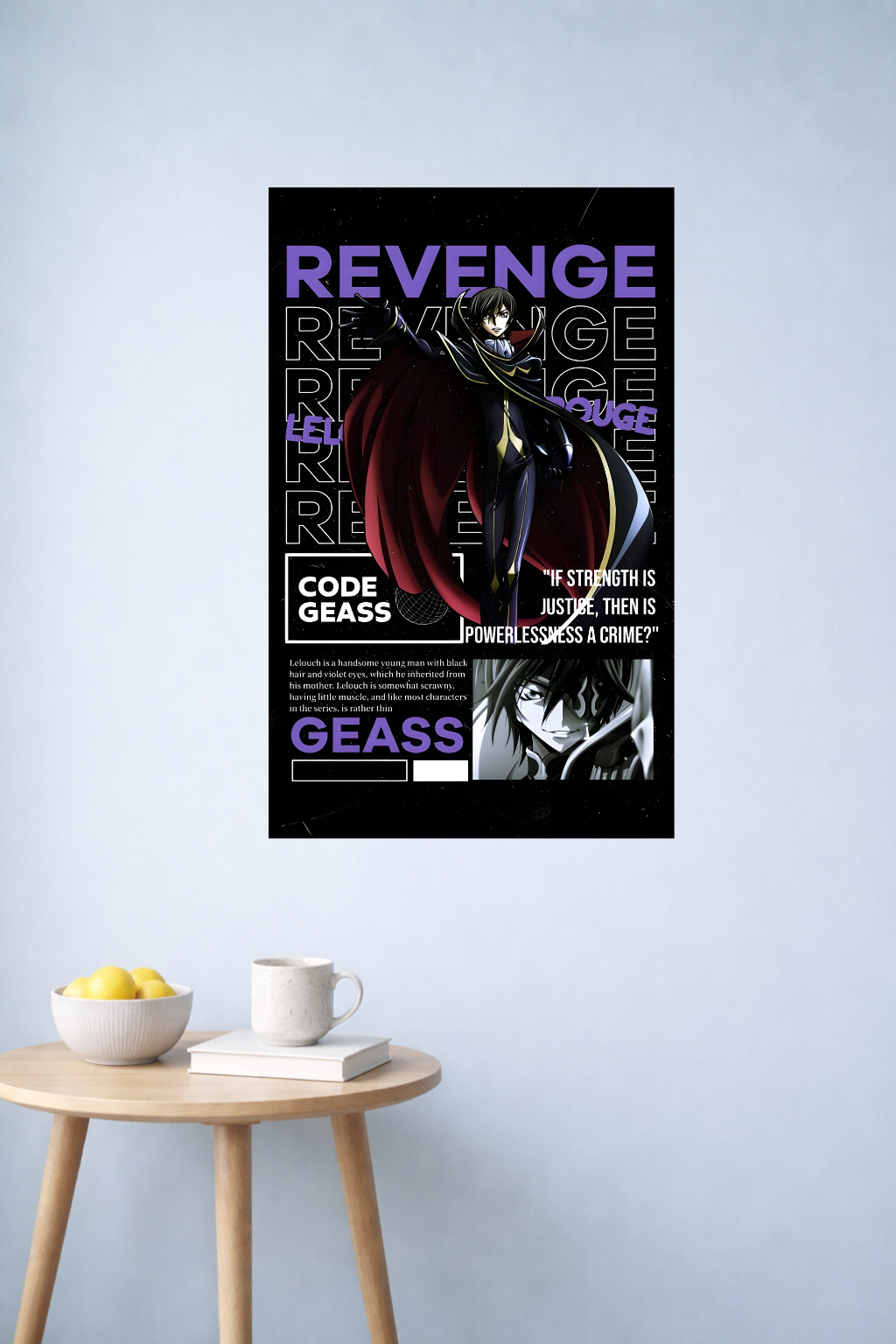 Code Geass Lelouch Command Poster | Anime Strategic Minimal Scene | Inkzy