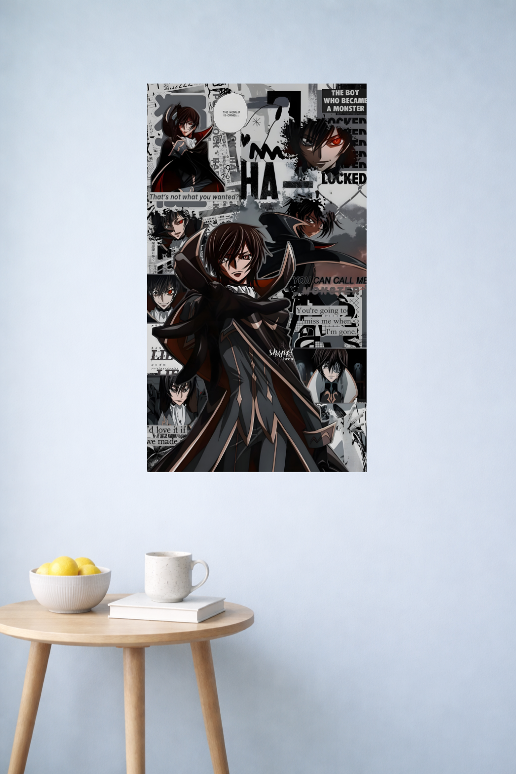Lelouch Tragic Genius Poster | Code Geass Grunge Aesthetic | Inkzy