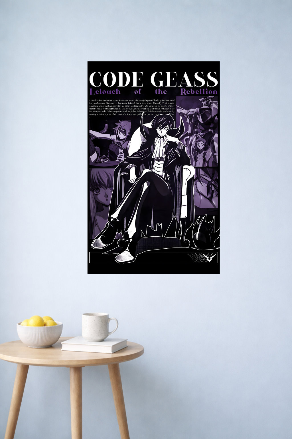 Code Geass Lelouch Throne Poster | Dark Anime Royal Minimal Scene | Inkzy