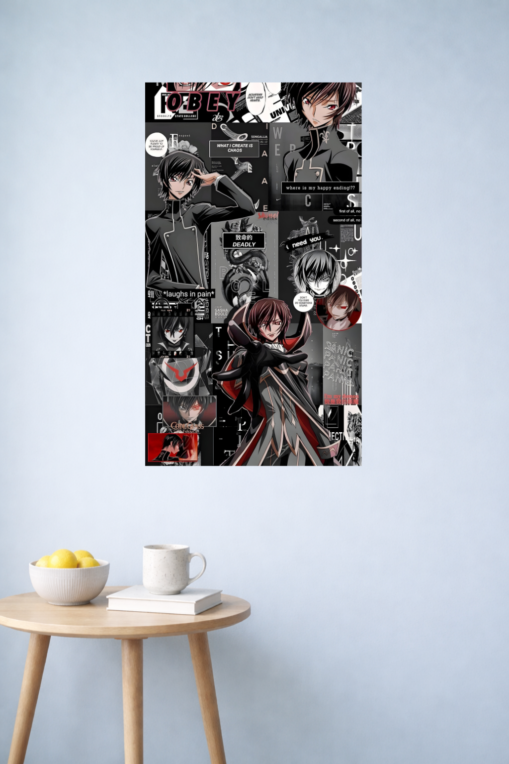 Lelouch Rebellion Silhouette Poster | Code Geass Dark Theme | Inkzy