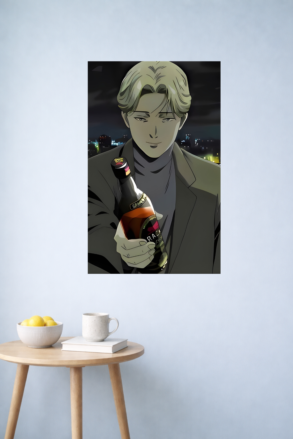 Monster Johan Wine Scene Poster | Dark Aesthetic Anime Art | Inkzy