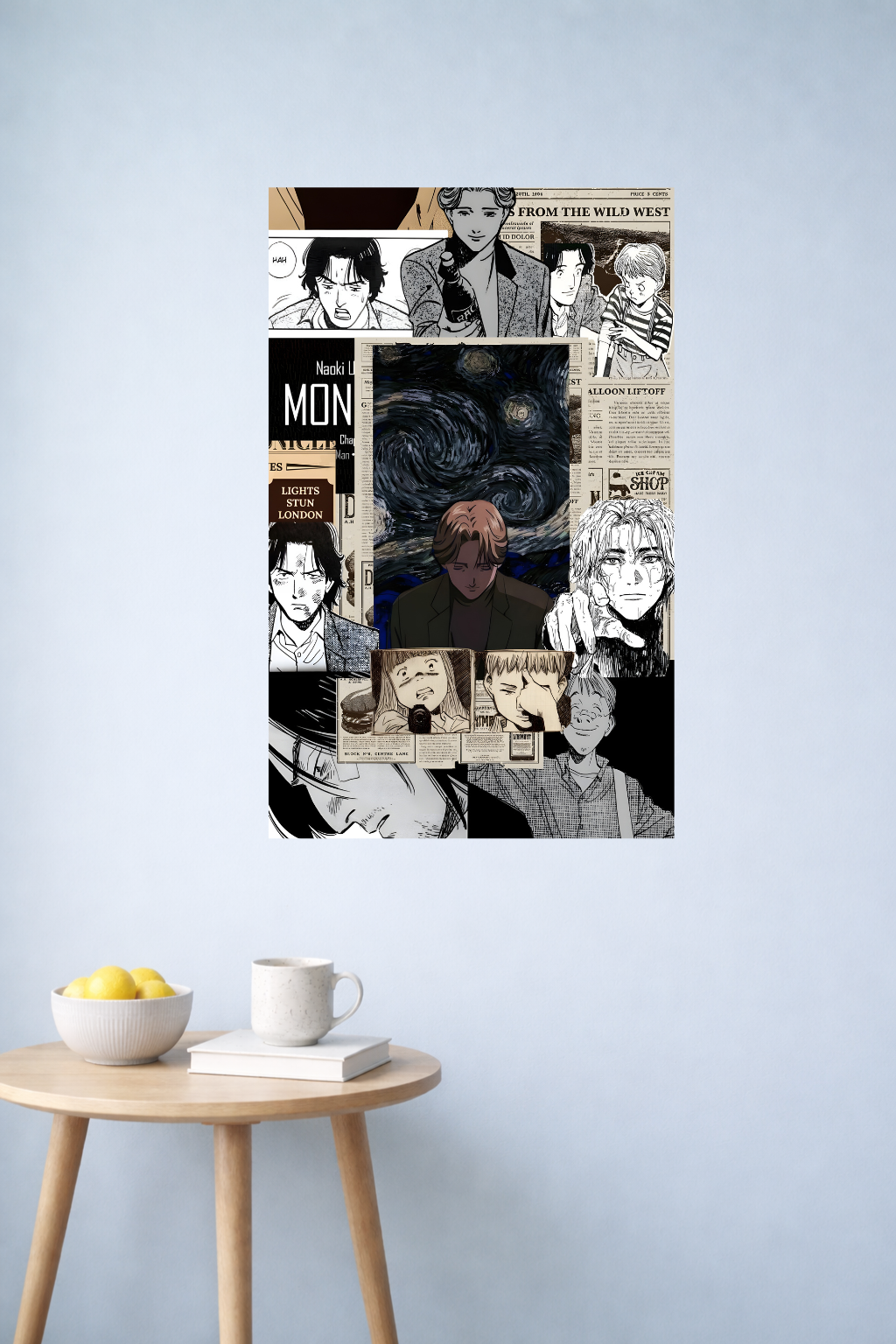 Monster Fractured Stories Poster | Dark Anime Character Collage | Inkzy